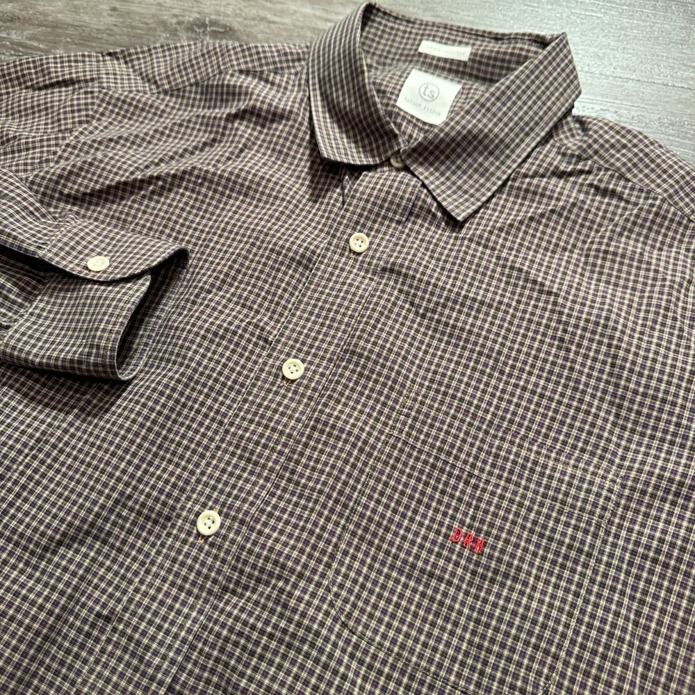 Taylor Stitch Shirt Mens 44 XL Plaid Cotton Long Sleeve USA Preppy Button Down